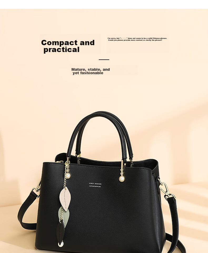 Viney Leather Handbag, Women's Crossbody Bag, Large Capacity Shoulder Tote, Practical Birthday And Mother's Day Gift for Mom 1