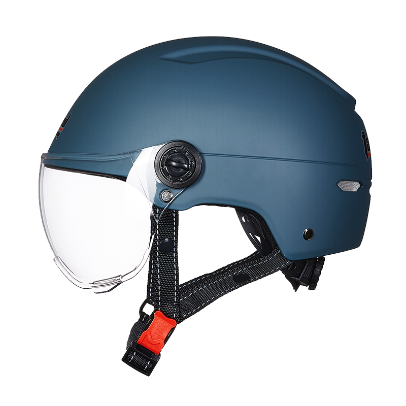 Tanked Racing Motorcycle Helmet T598 Half Helmet, 3C Certified, Lightweight Summer Electric Scooter Safety Helmet for Men And Women, Iceland Blue, One Size Fits All