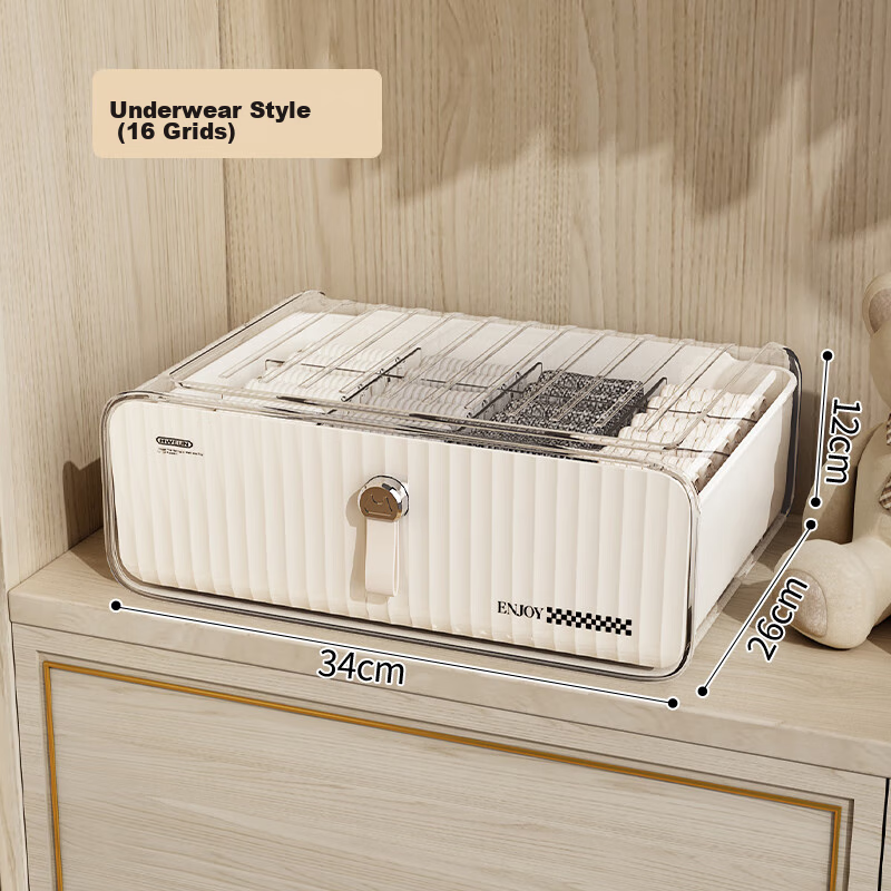 Jiadu Underwear And Socks Storage Box, Drawer-Style Organizer with Compartments for Intimate Apparel, Storage Container for Lingerie And Underwear