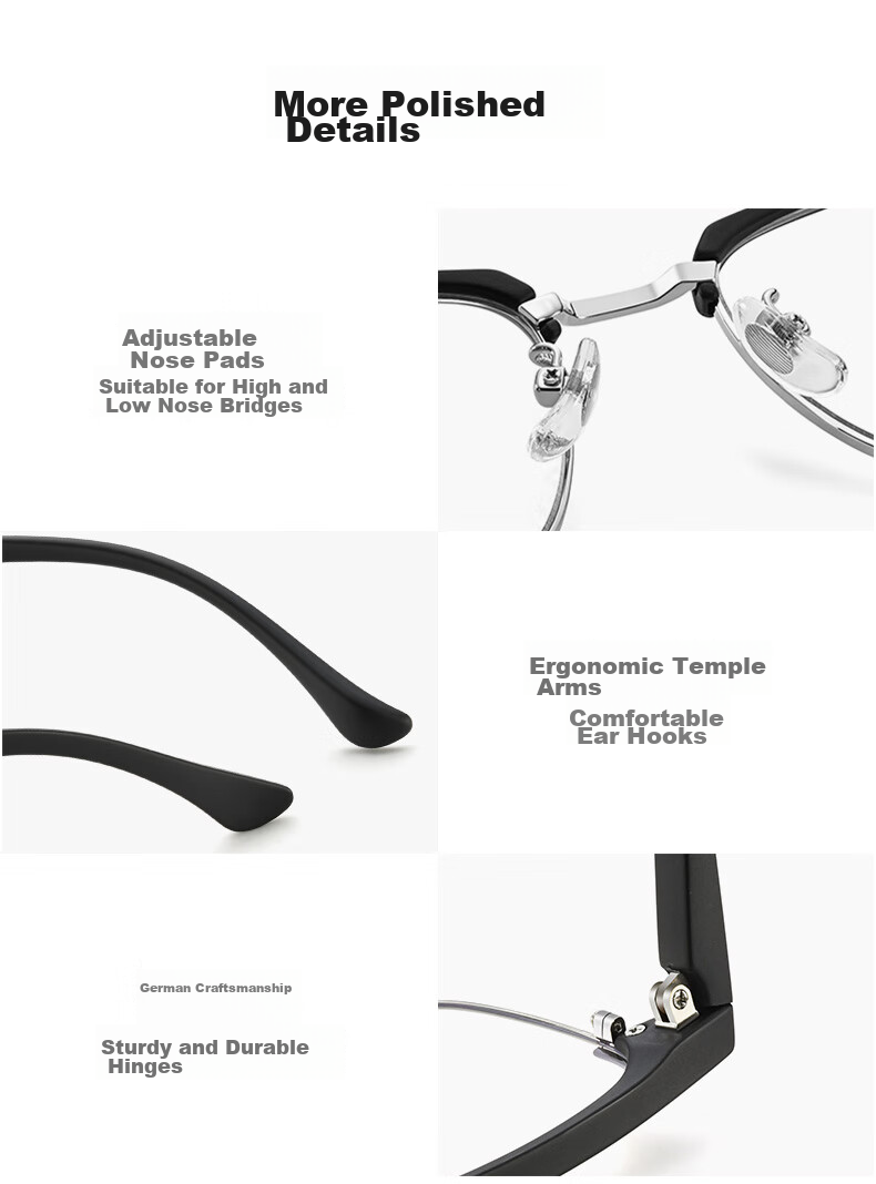 Volkswagen German Imported Brand Reading Glasses, Business Men's High-Definition Anti-Blue Light Glasses for Women, Brand Gift, 607-250 Degrees 17