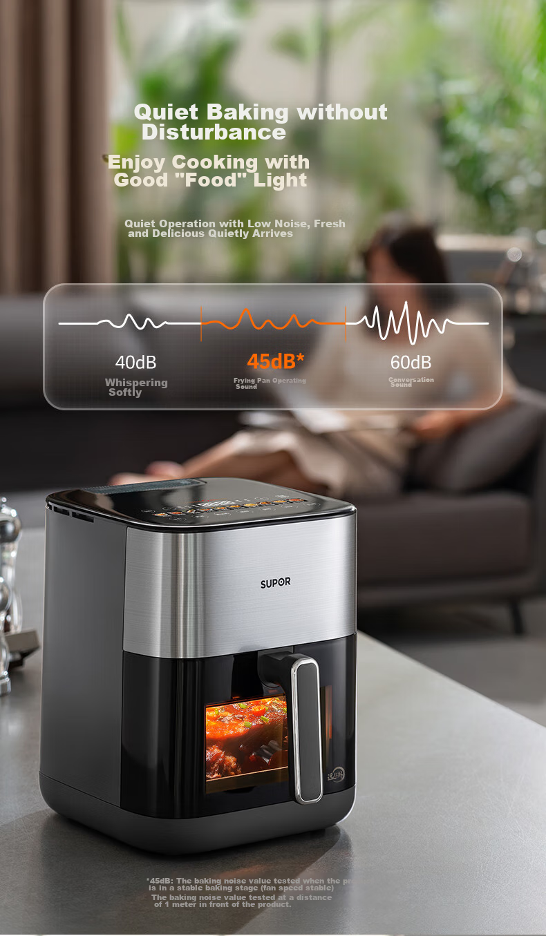 SUPOR Air Fryer, Steamer And Roaster All-In 6L Multi-Functional Automatic All-In Machine for Home Use with Visible Touch Control, Air Circulation, No-Flip Design, Large Capacity Steam Tender Frying KD60D830A 16