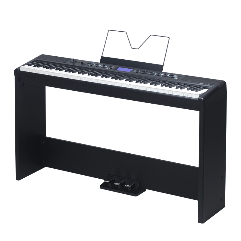 MEDELI Digital Piano SP-A500, Full Chinese Weighted 88-Key Keyboard, Portable, Black Key Cover + Black Stand