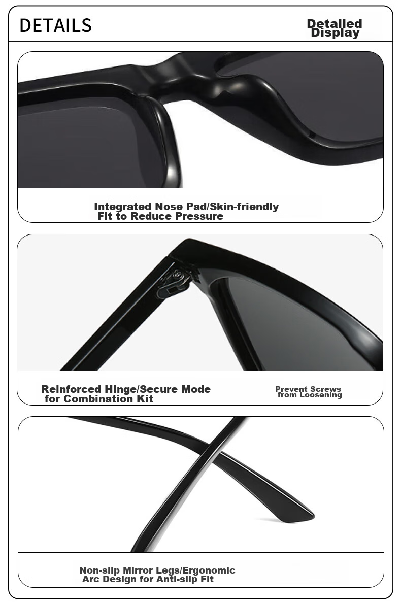 Baixiaoshe Sunglasses-1050 [Full Frame Sand Black Style + Gift], Sun Protection Glasses, GM Face-Slimming Effect, Driving Sunglasses, Back-To 4