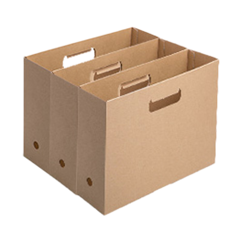 MAKINO Student Office Eco-Friendly Paper Desktop Bookend File Storage Box Organizer Container Document Archive Box, Horizontal, Kraft Paper Color, Set of 3