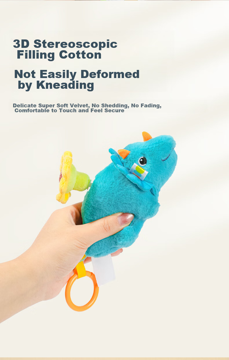 Jollybaby Cute Pet Spinning Toy with Pull Rope, Can Be Chewed And Soothing, 0-1 Year Old Baby Toy, Panda Spinning Doll 7