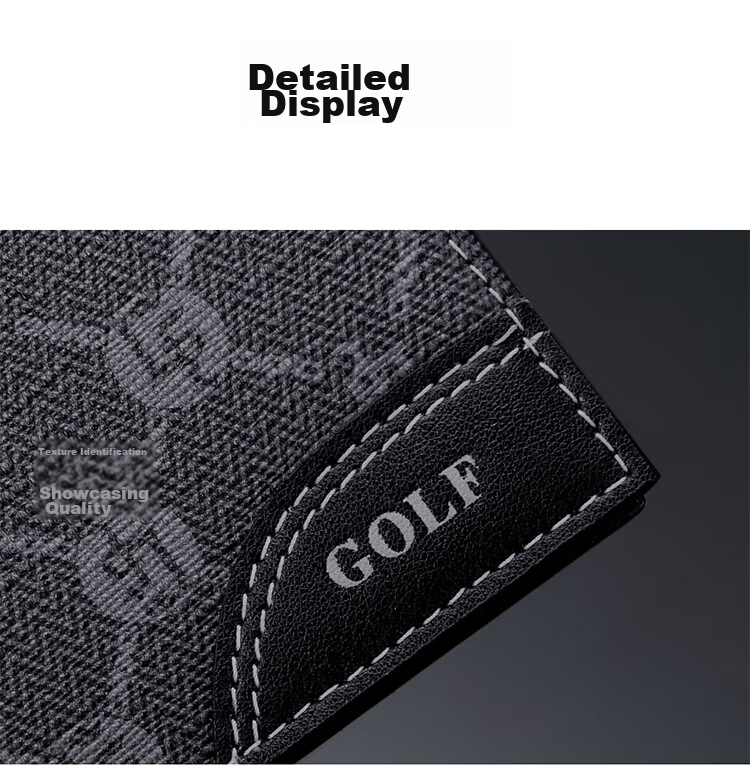 GOLF Men's Wallet, Multi-Card Slots, Long Wallet, Vintage Printed Design, 11 Card Slots, Casual Large Capacity Leather Wallet, Horizontal Style Billfold, Business Money Clip, 5V768385J, Black 21