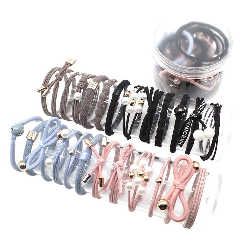 UPLUS Simple And Fresh Pearl Hair Ties, Hair Bands, Elastic Bands, Hair Scrunchies, 25 Pieces in Milk Tea And Coffee Colors