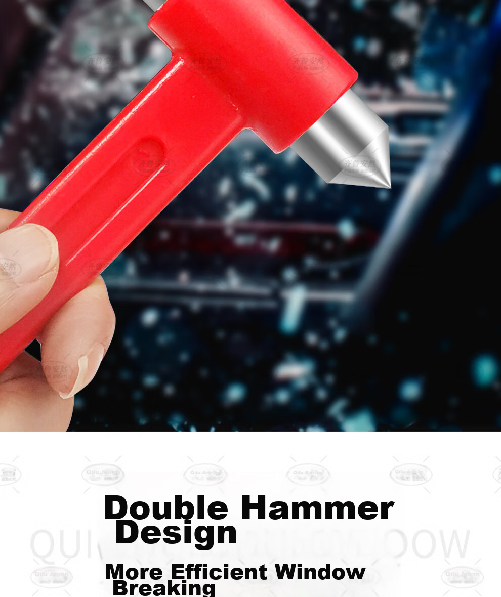 QL Car Safety Hammer, Window Breaker Tool, In-Car Escape And Rescue Hammer, Fire Emergency Tool, Extended Version 18cm 7