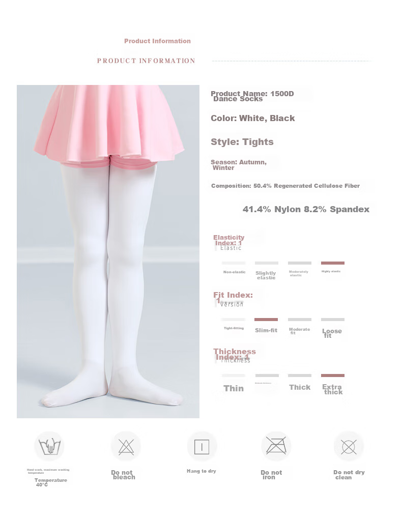 Aiwuge Children's Socks, Spring And Autumn Thin Fleece, Dragon Hair Dance Socks, White Base Tights, White, S Size 2