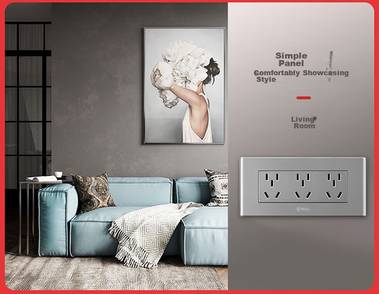 BULL Switch Socket, Multifunctional 118-Type Socket Switch with 15 Or 9 Holes Socket Panel G04Z356A, Gray 5
