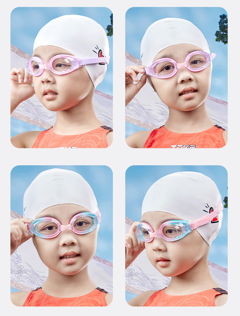 ZOKE Children's Non-Prescription Myopia Swimming Goggles, High Definition, Waterproof, Anti-Fog, Youth Swimming Training, Comfortable Fit, 625602303-2 2