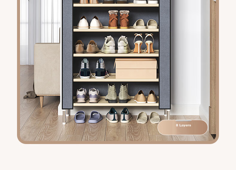 Jialiren Multi-Tier Shoe Rack for Entryway, Simple Home Shoe Cabinet, Multifunctional Dormitory Shoe Organizer, Dustproof Storage Cabinet 8