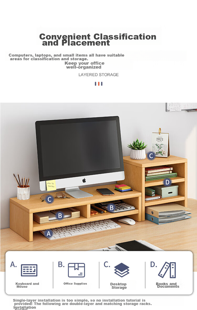 Home Maid Monitor Riser Stand, Computer Stand, WiFi Pen Holder Storage Rack 7