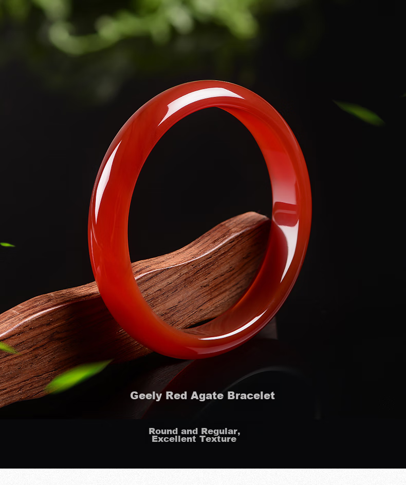 Istone Red Agate Bracelet, Medium-Sized Jili Wristband, New Chinese-Style Birthday Gift for Girlfriend 1