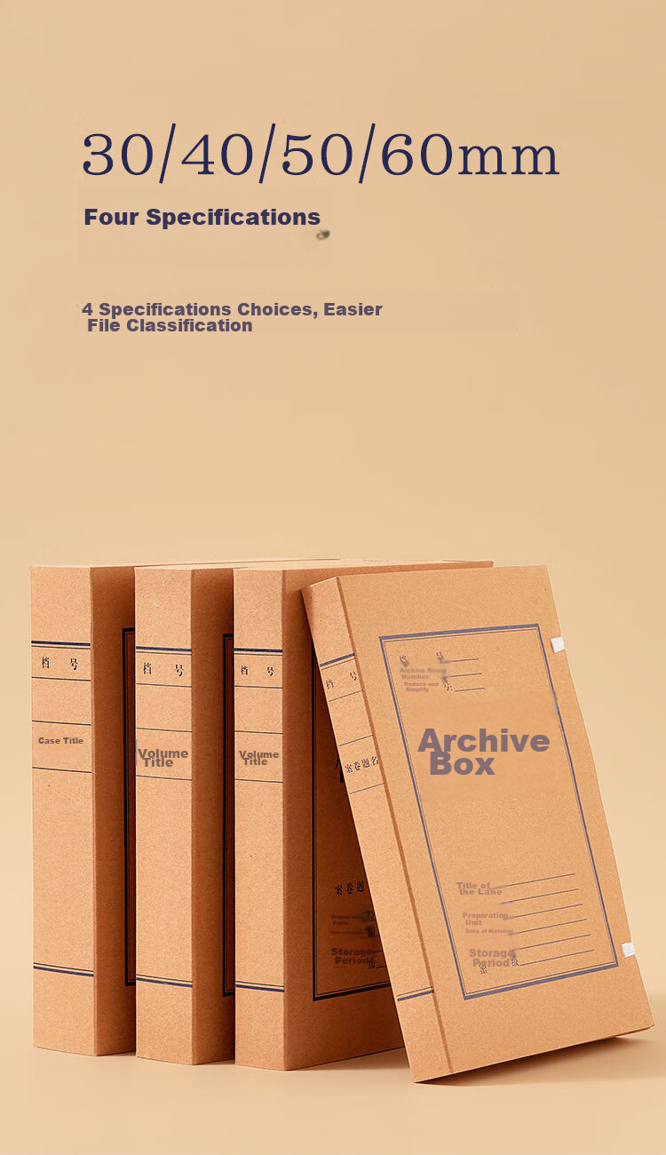 COMIX 10 Pieces 40mm Mixed Pulp 250g Kraft Paper File Boxes Document Storage Boxes for Party Building, Finance, Student Exam Storage EA1024-10 5