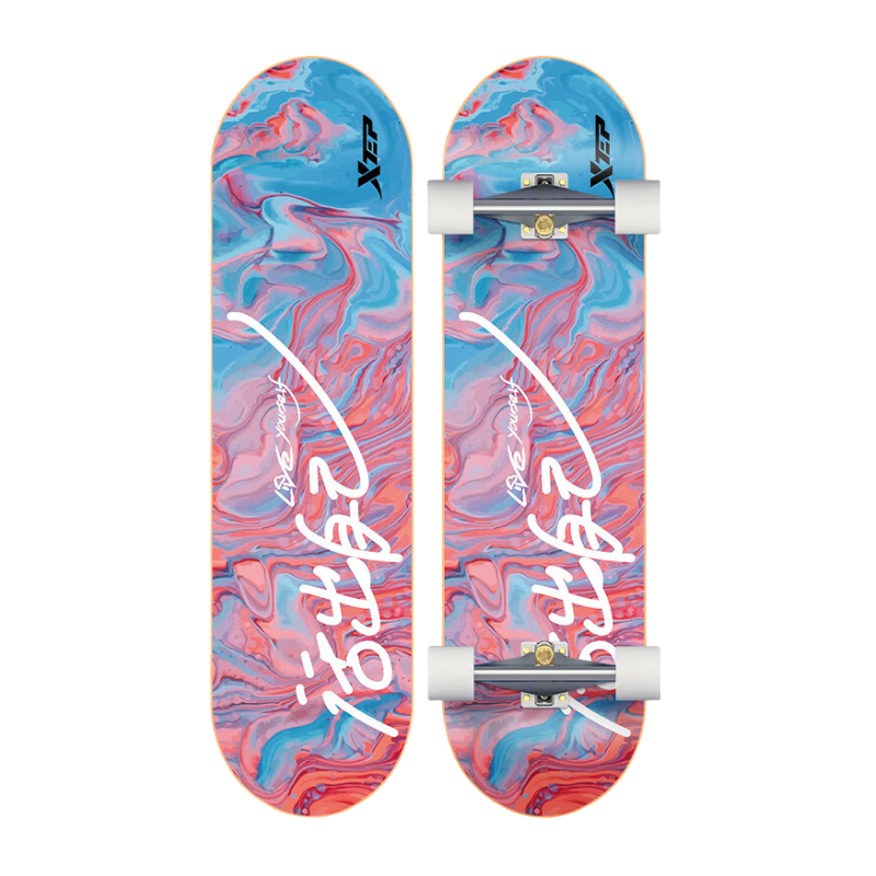 XTEP Children's Skateboard, Double-Warped Deck, Professional Model for Boys And Girls, Suitable for Teenagers And Beginners, Essential for Primary And Secondary School Skateboarding Courses