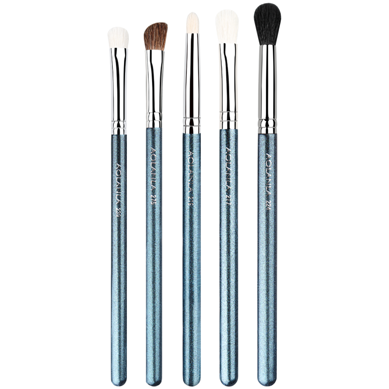 AOLANLA Master-Level 5-Piece Eyeshadow Brush Set, Eye Smudge Brush, Detail Brush, Under-Eye Area Brush, Animal Hair And Wool Makeup Brushes