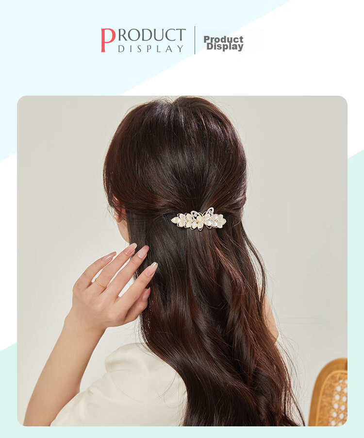CHIMERA Stylish Back-Of Hair Clip, Barrette, Half-Up Ponytail Spring Clip, Hair Accessory, Women's Headwear, Mid-Autumn Festival Gift 4
