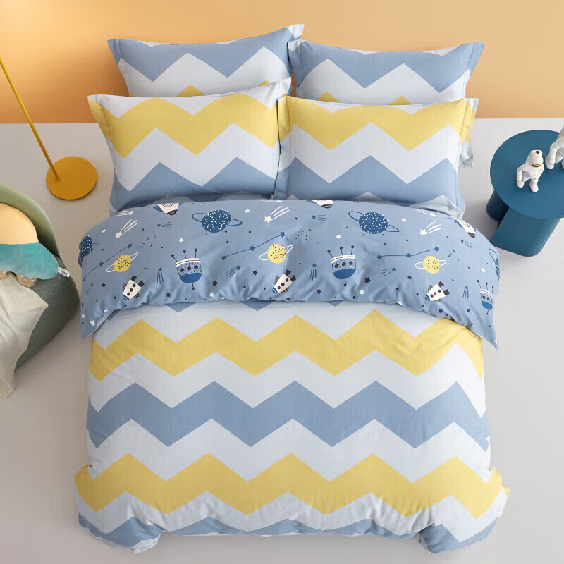 Luolaikids Pure Cotton Thickened Single Duvet Cover, Class A Brushed Single Bedspread Cartoon Boy 150*215cm
