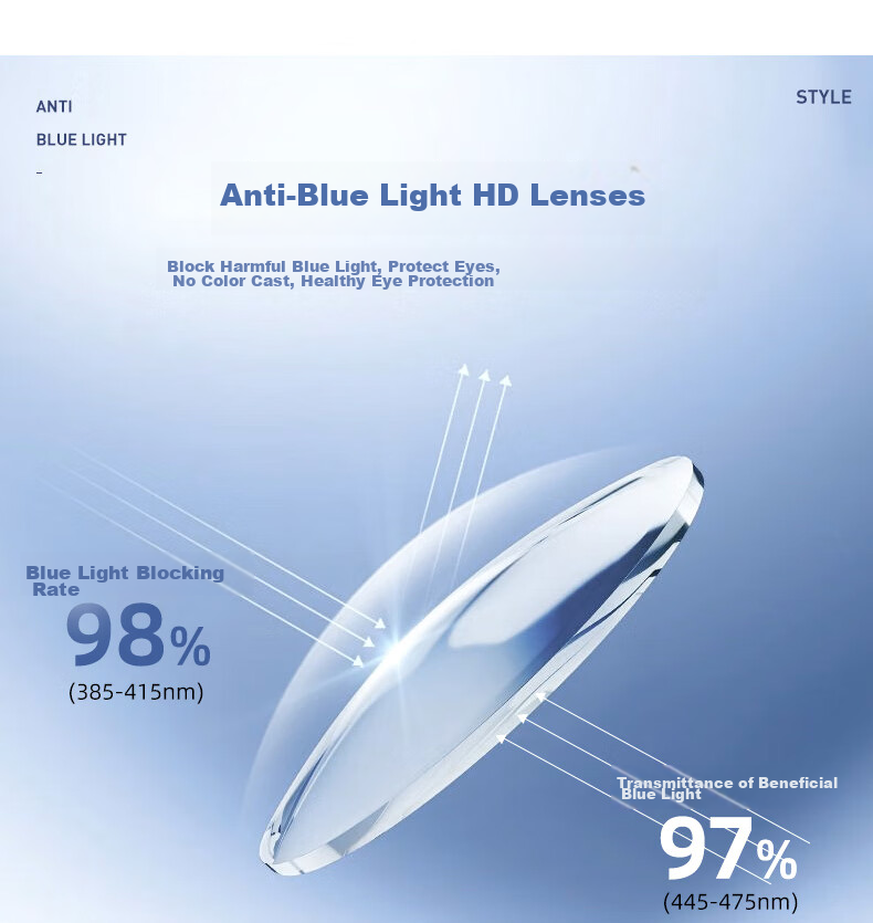 CAPONI Myopia Glasses for Women, Anti-Blue Light Radiation, Black Frame, Photochromic Lenses, Lightweight Black Large Frame, Face-Slimming, Can Be Fitted with Prescription Lenses 14