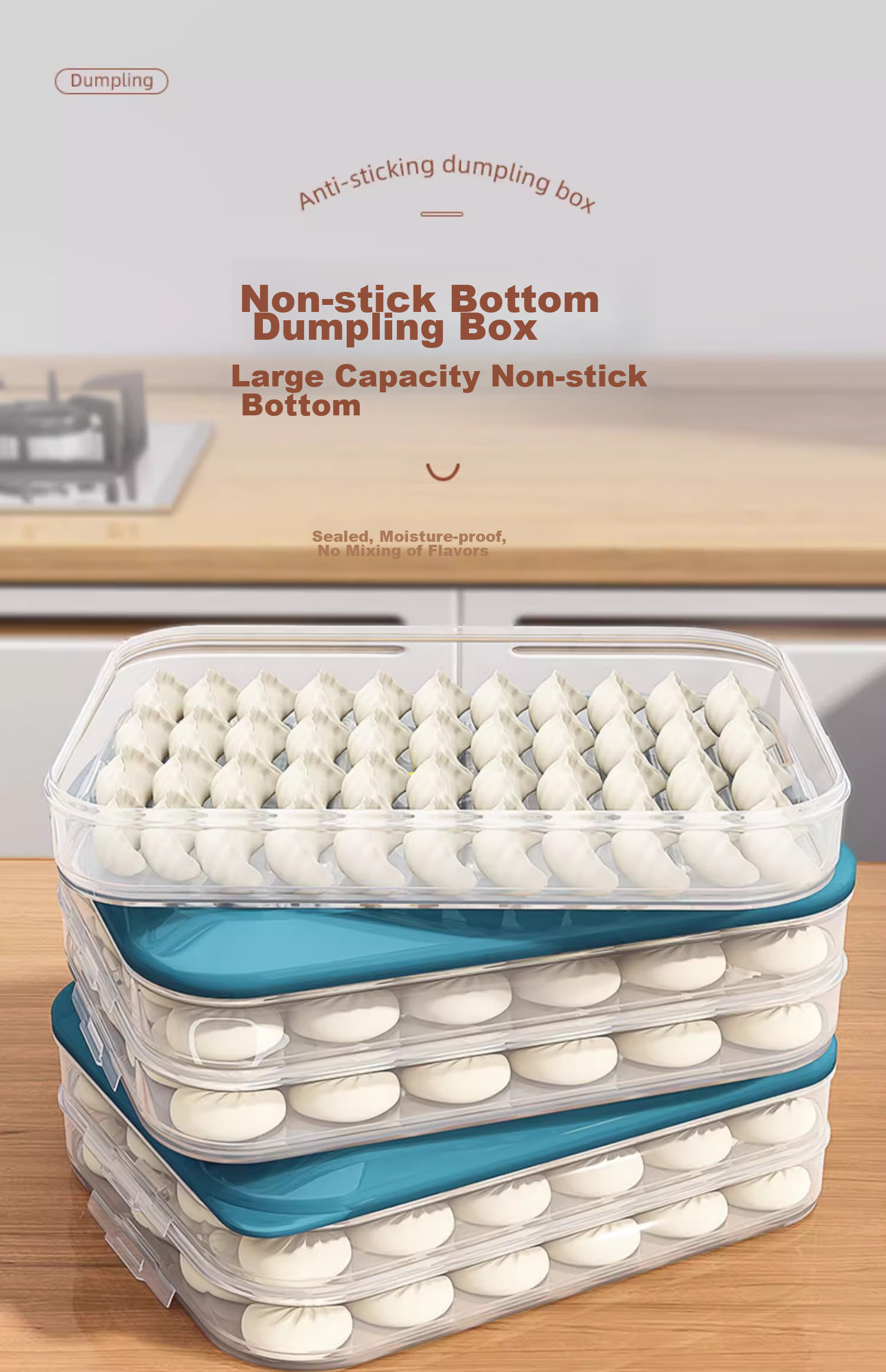 Jiadu Dumpling Storage Box, Refrigerator Freezer Container, Food-Grade Frozen Box, Kitchen Egg Noodle Sealed Fresh-Keeping Box 1