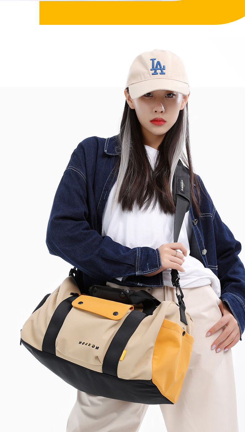 NOXXON Dry-Wet Separation Sports Fitness Bag for Women, Short-Trip Travel Bag, Casual Crossbody Large Capacity Swimming Yoga Bag 15