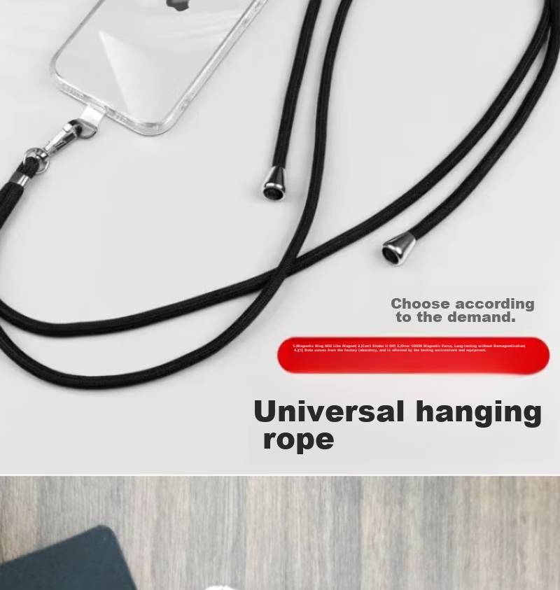 MAIKUQI Phone Strap Neck Strap Crossbody Adjustable Retractable Anti-Loss Universal Phone Case Durable - Black Long Version [Transparent Clip] 6