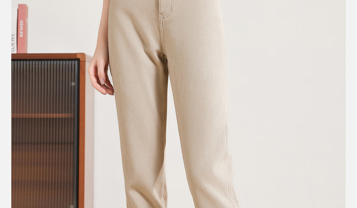 PinCai Women's Jeans, Spring And Autumn White High-Waisted Slimming Heightening Versatile Casual Trousers P143N1010 1