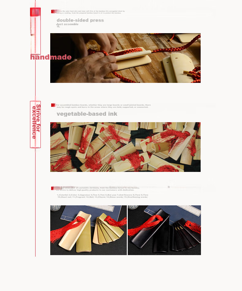 Xiangsiniao Professional Performance Bamboo Clapper, for Adults And Children, 5 Pieces of Bamboo Clappers 5