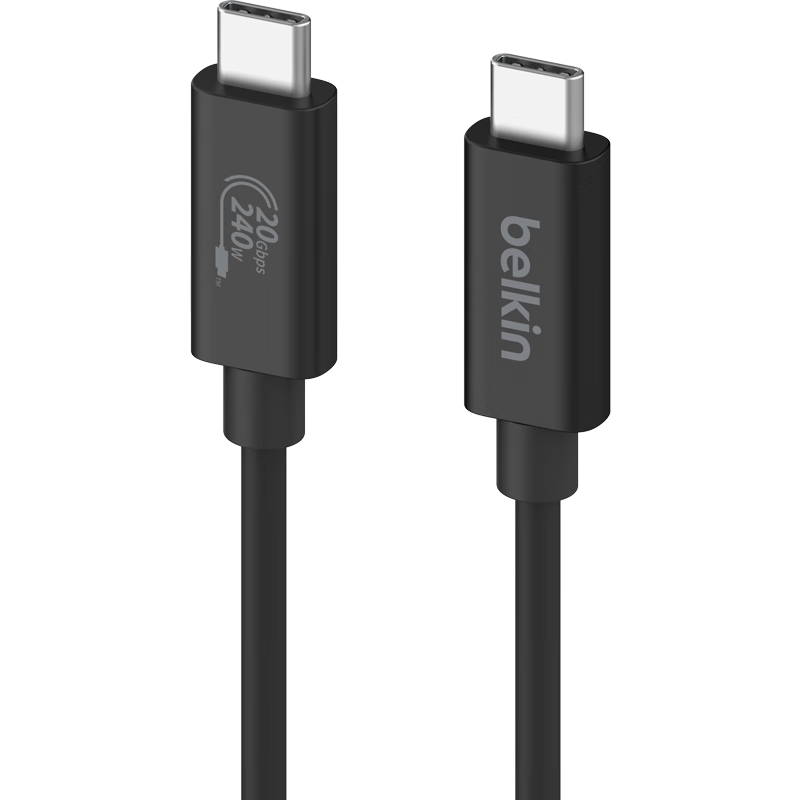BELKIN USB4 Full-Function Data Cable, 2 Meters Compatible with Thunderbolt 3, 240W Fast Charging, 20Gbps High-Speed Data Transfer, Expansion Screen Mirroring Type-C Cable INZ004