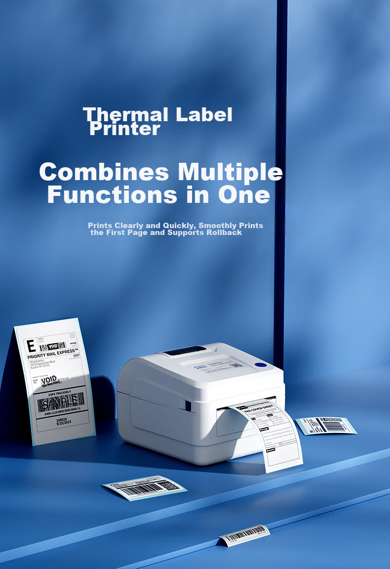 QIRUI QR-586B Express Delivery Printer Electronic Labeling Machine, 108mm Self-Adhesive Cross-Border Barcode Thermal Label Printer for Commercial Use 1