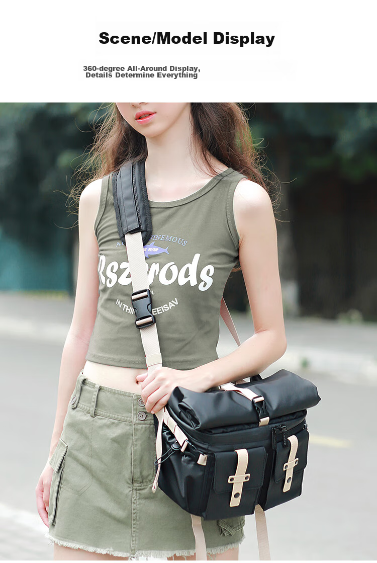 CWATCUN Shoulder Camera Bag Crossbody Photography Bag for Commuting, Fashionable Waterproof Backpack with Two Lenses for Men And Wome 14