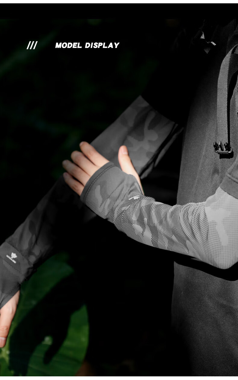 Zhanshuniao Wide Sleeve Ice Silk Sun Protection Finger Sleeves for Men, Summer UV-Resistant Sun-Blocking Ice Sleeves for Fishing And Cycling 7