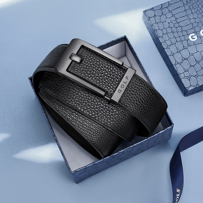 GOLF Men's Belt, Top-Grain Leather, Versatile Business Casual Jeans Belt, Gift Box Packaging, Present for Boyfriend Or Husband