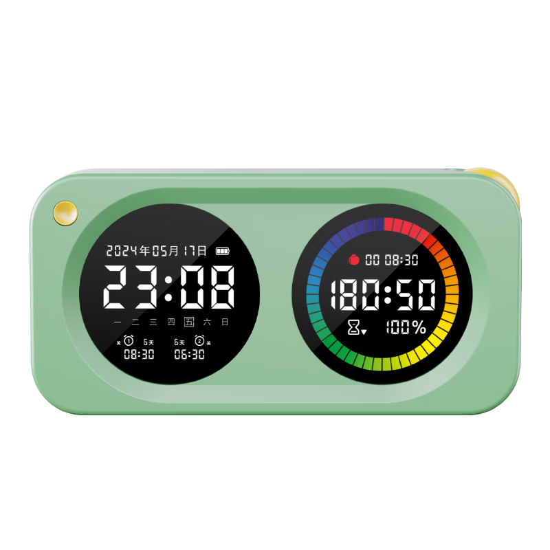 Deli Student Dual-Screen Visual Timer, Color Screen Time Management Device, One-Button Forward/Reverse Countdown, Smart Alarm Clock, Self-Discipline Multifunctional Clock, Children's Back-To Stationery, Birthday Gift