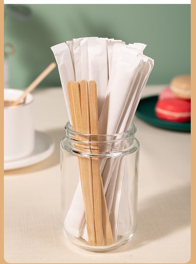 Jiamo Biodegradable Disposable Straws Individually Wrapped Single Pack 100 Straws for Pregnant Women And Children Natural Wood Color 7
