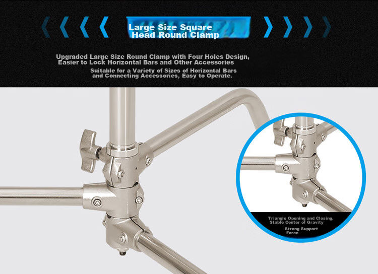 JINBEI CK-2 Detachable Tripod Crossbar, Arm, Light Stand, Ceiling Light Bracket, Magic Leg Studio Photography Light Stand CK-2 Magic Leg Light Stand 19