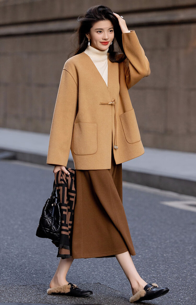 Dme [Moyu Yunjian] Winter New Chinese Style Toggle Button Lanyard Relaxed A-Line Versatile Women's Coat 9