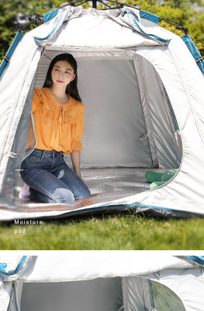 Deli Moisture-Proof Mat, Outdoor Park Picnic Waterproof Moisture-Proof Heat Insulation Tent Mat, Lightweight Portable Picnic Mat with Double-Sided Aluminum Film 6