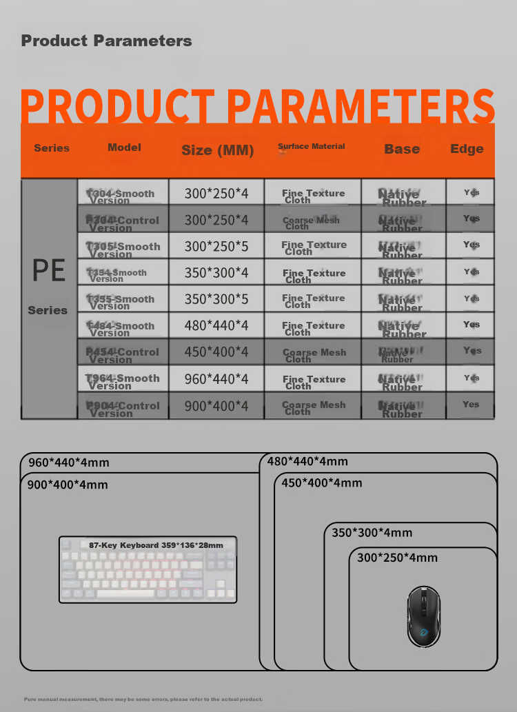 DAREU PE-T354 Professional Gaming Mouse Pad, Medium And Small Sizes Available, Thickened with Locked Edges, High-Density Fiber, Smooth Keyboard Computer Desk Mat, Black, for VALORANT 9