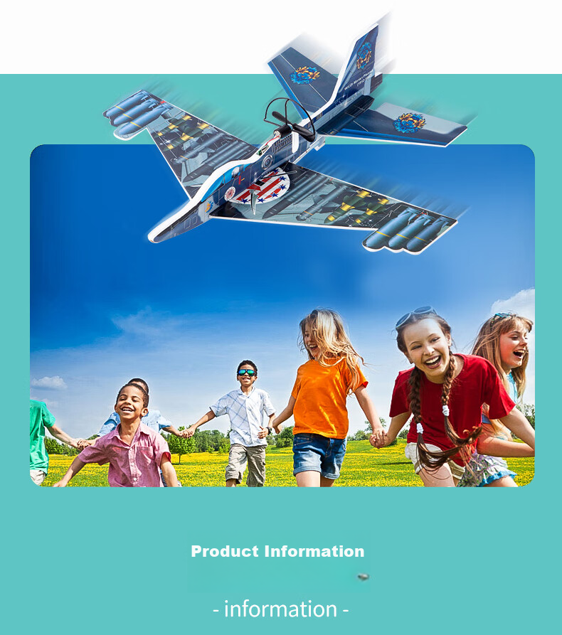 Babamama Glider Toy Airplane, Frisbee, Hand-Thrown Foam Airplane, Outdoor Model Aircraft, Rechargeable Children's Toy 5