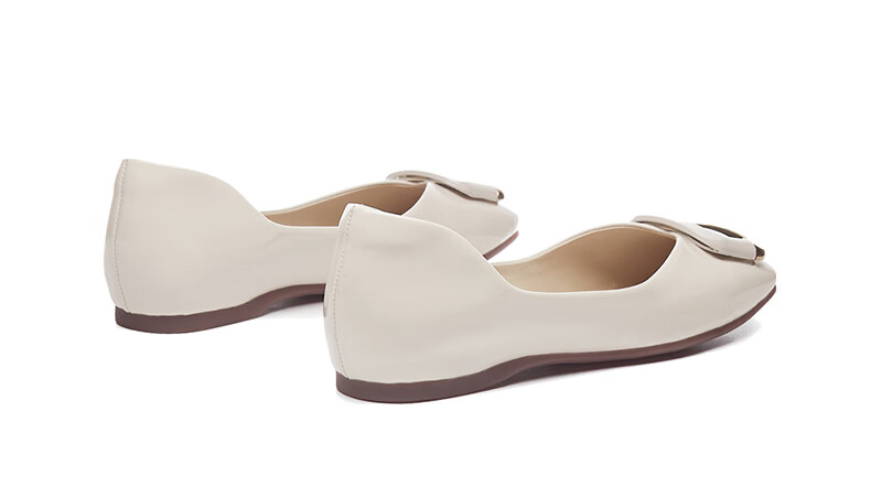 DAPHNE French Shallow Women's Flat Shoes, Red Elegant Loafers with Square Buckle, Style 4623101054, Red, Size 35 29