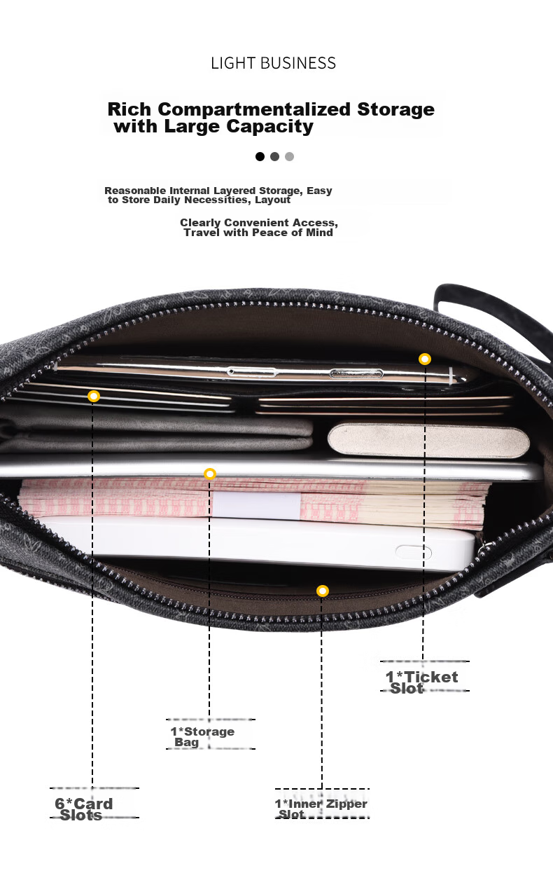 PLAYBOY Men's Clutch Handbag, Portable Large Capacity Envelope Bag for Travel, Business Clutch, Casual Wallet, Birthday Gift 4