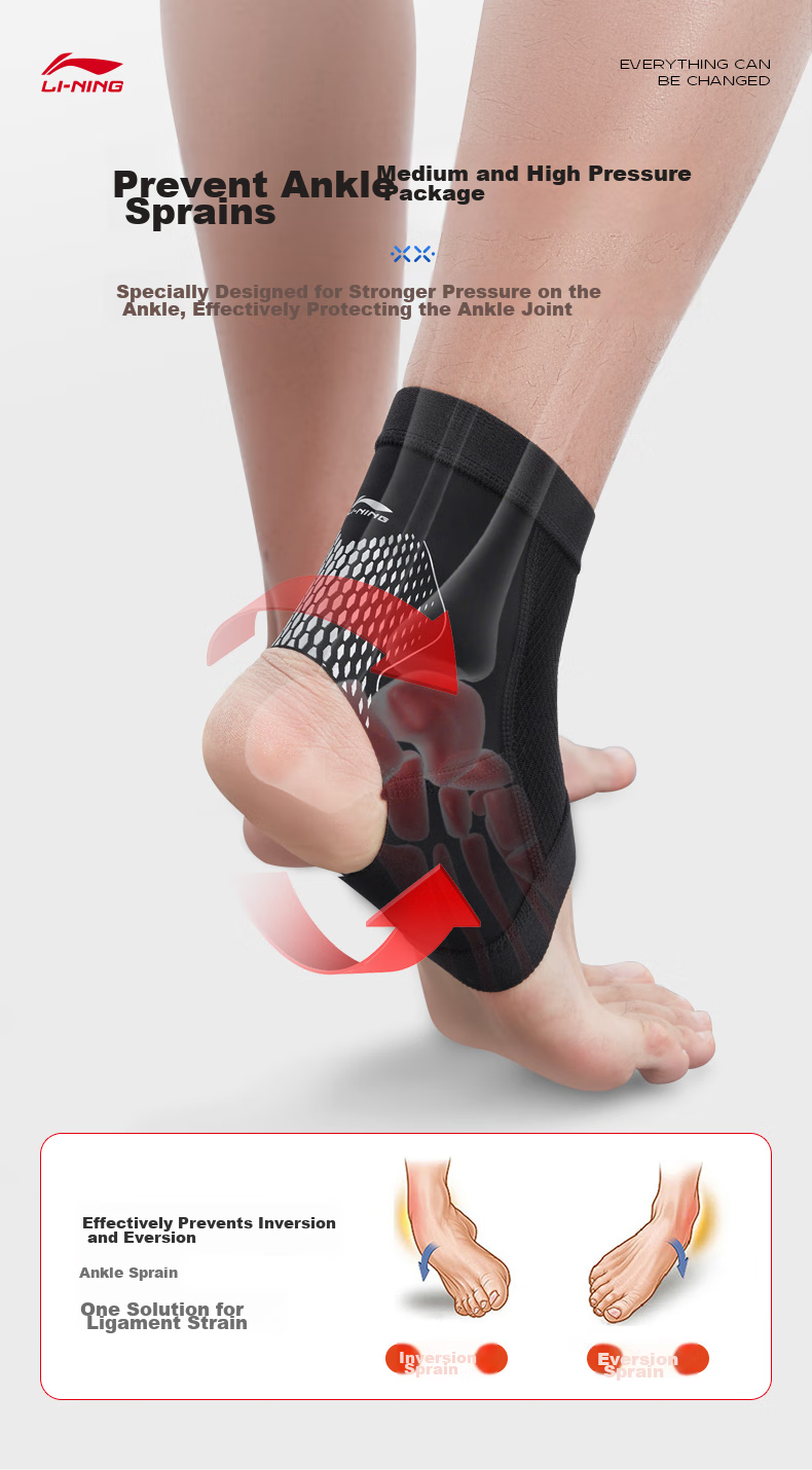 Li-Ning Ankle Brace, Anti-Sprain Foot Protector, Post-Injury Support for Wrist Sprains, Lightweight Basketball Sports Ligament Injury Protectio 8