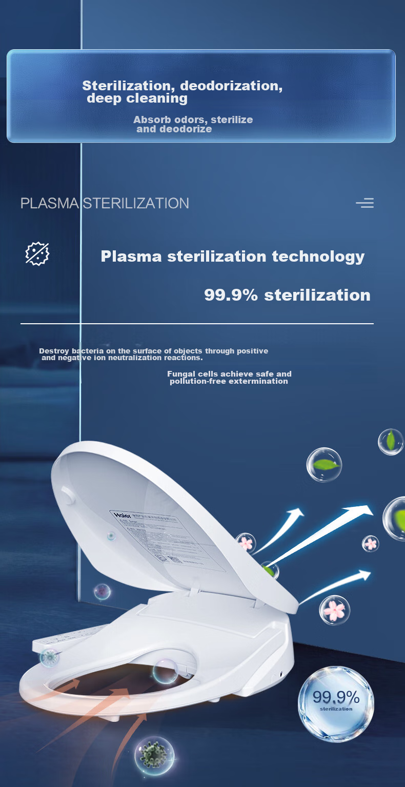 Haier Smart Toilet Seat Intelligent Disinfection Series: Instant Heating, Remote Control, Automatic Deodorizing, Plasma UV Sterilization X-R30 4