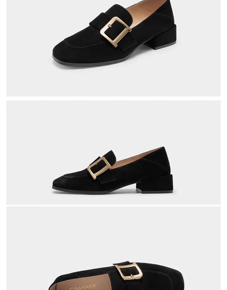 C.BANNER Women's Loafers, Fashionable Slip-On Shoes, Comfortable Leather Shoes, Peas Shoes A22405858 Beige 37 15