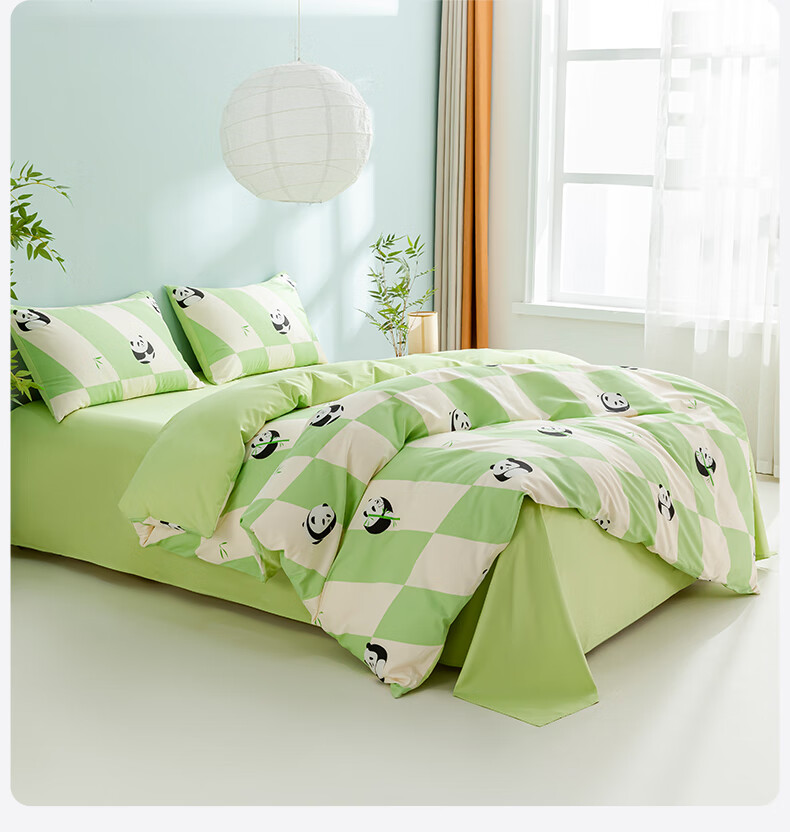 CROWN Four-Piece Set, 100% Pure Cotton High-End Luxury Bedding, 60-Count All-Cotton Duvet with Pillowcases, Summer Quilt Cover, 200*230cm 19