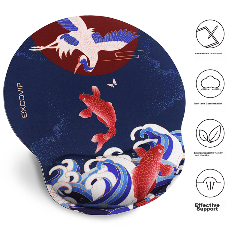 EXCO National Trend Business Mouse Pad Wrist Rest, Silicone Wrist Pad Mouse Pillow Extra Large Thick Size Computer Office Mouse Pad for Men And Women Dongying Gaming Wrist Support 6365 6