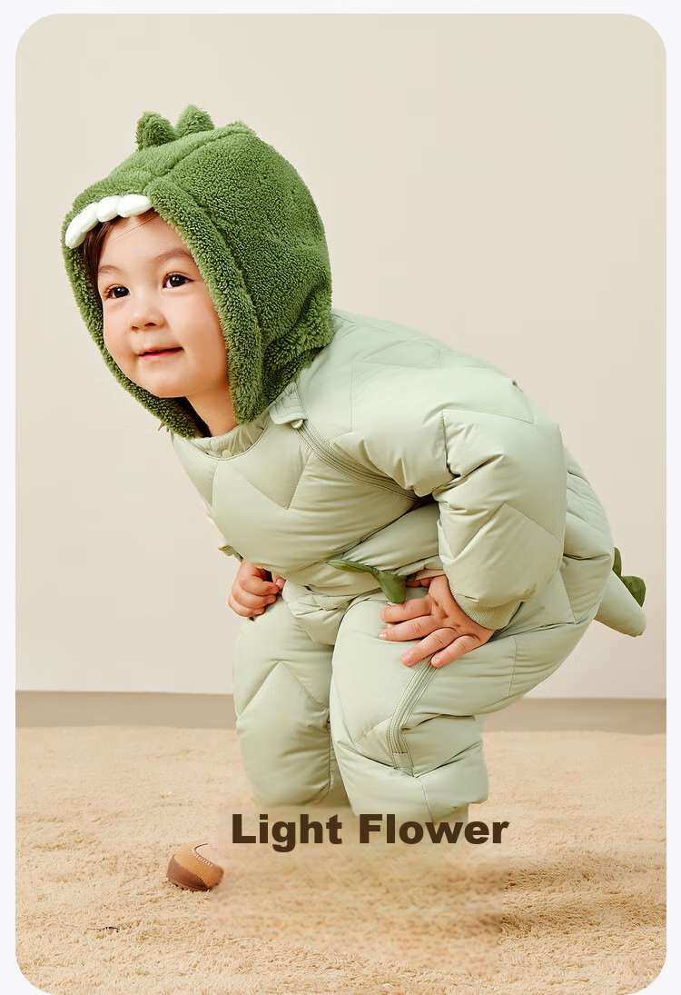 Minibala Bala Unisex Kids Baby Winter Thickened Three-Proof Cute Animal Plush Hooded Down Jumpsuit 20