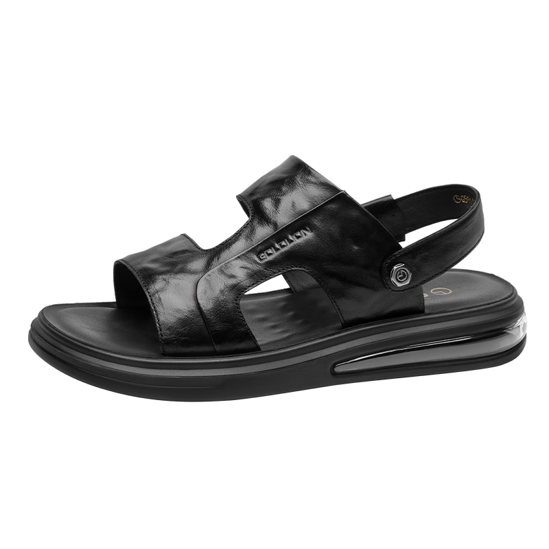 Goldlion Men's Sandals, Lightweight Business Casual Shoes, Comfortable And Durable Beach Shoes, G596320230AAF, Black, Size 41
